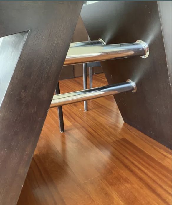 Mesa jantar vidro e inox