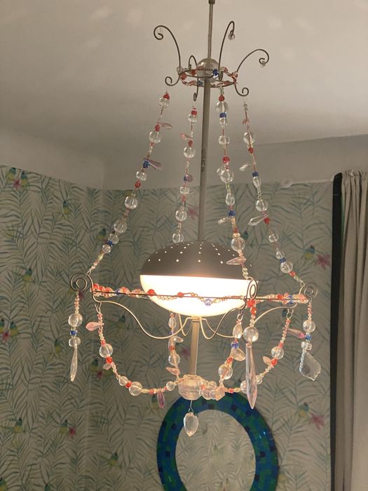Żyrandol IKEA Dziewczęcy Koraliki szkiełka kolorowe