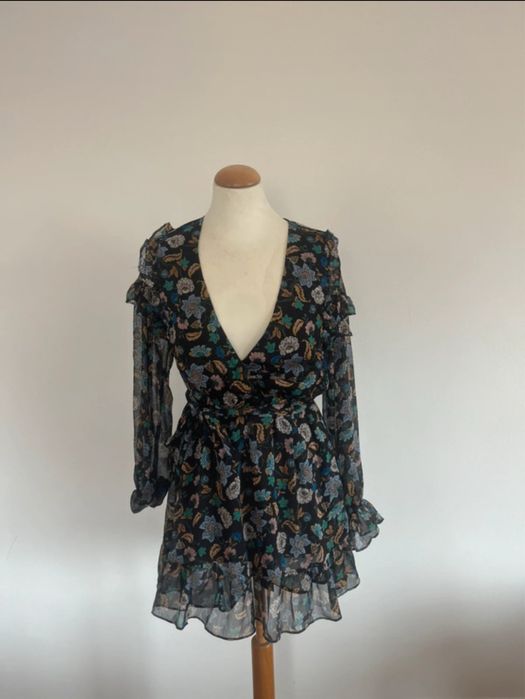 Vestido curto flores Mango