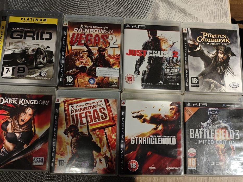 Zestaw gier PS3 Gry PlayStation 3 Battlefield 3 Rainbow Six Vegas 1 i 2 Grid Itd.