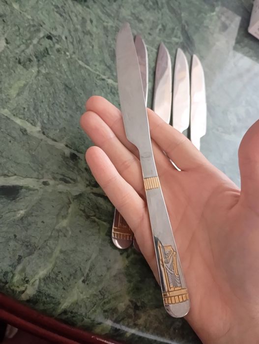Цена за всё.Кухонные, столовые ножи сервировочные восточные золоченные