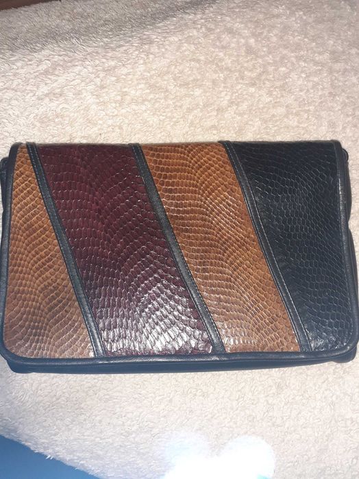 torba skórzana z elementami SKÓRY WĘŻA