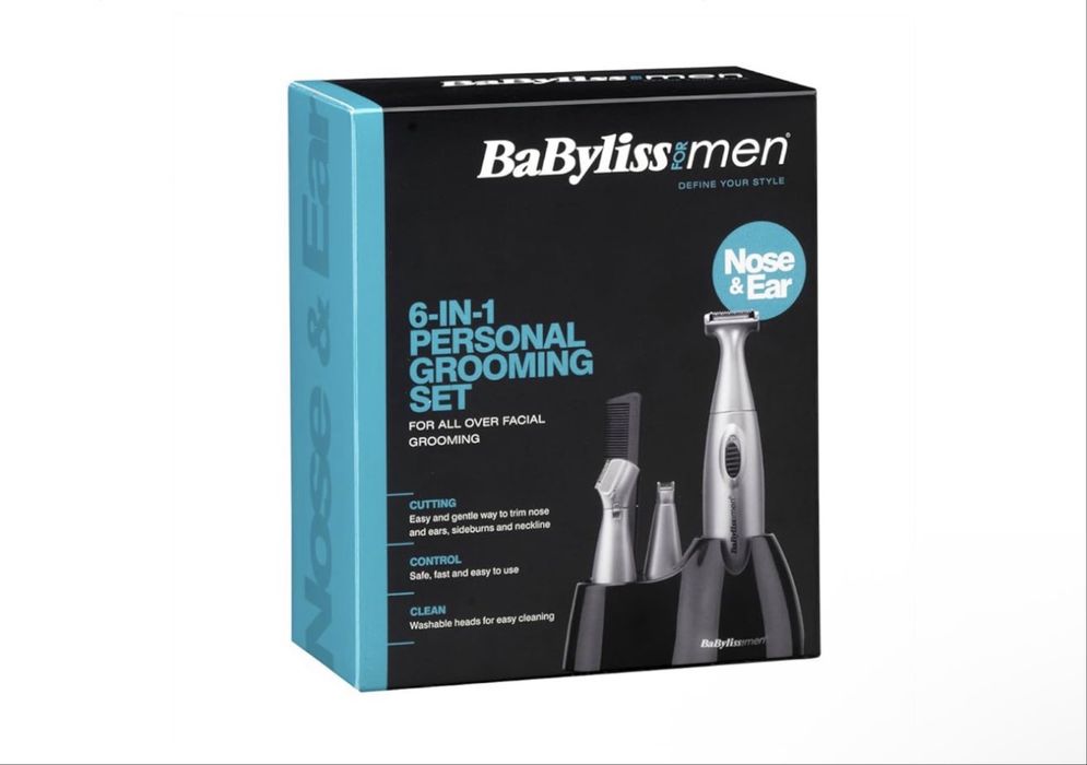 Тример BaByliss For Men 6 in 1 для носа вух брів та бороди з насадками