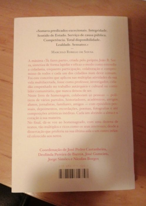 Livro Tu fazes parte - Testemunhos e homenagem a João B. Serra