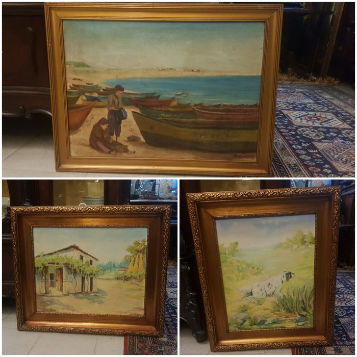 3 Ancient Oil Paintings