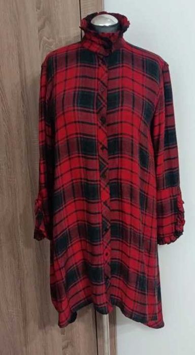 Zara oryginalna koszula tunika sukienka długa damska w kratkę  M 38