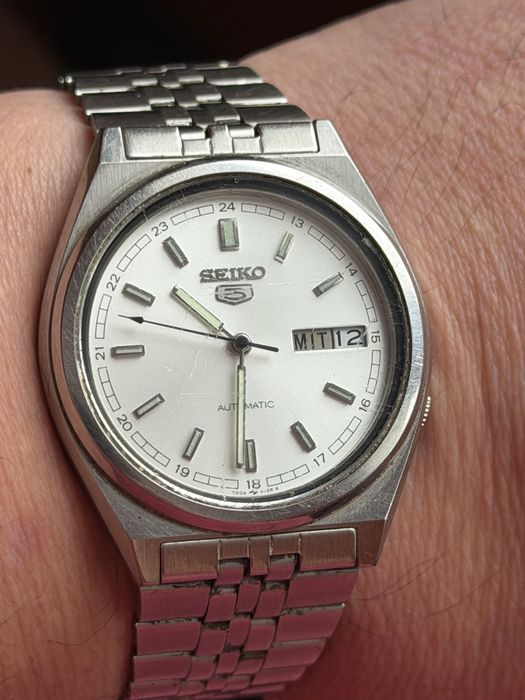 Seiko 5 Automatic, rozmiar, 37/44mm, cały w stali, sprawny