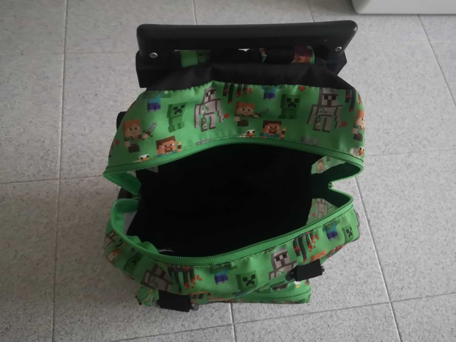 Trolley mochila Minecraft 44cm e lancheira Minecraft, como novo