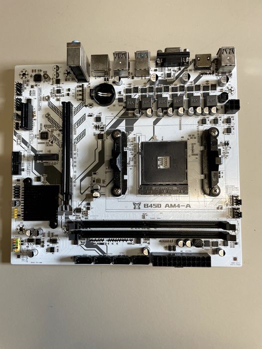 Płyta główna B450 AM4-A mATX Biała White Edition DDR4 M.2 HDMI Nowa (7131)