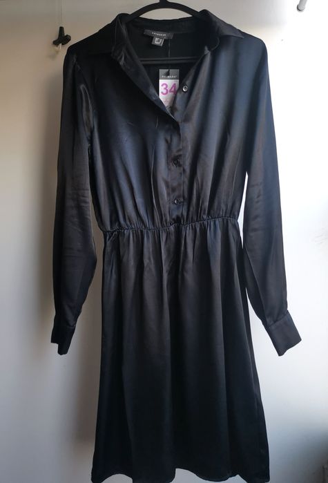 Vestido preto acetinado - Novo c/etiqueta!