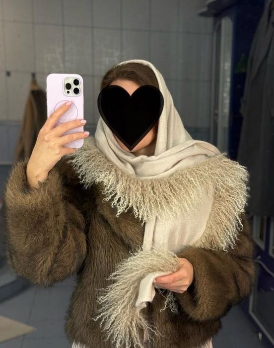 Розкішна кашемірова шаль з натуральним хутром ягняти hemisphere