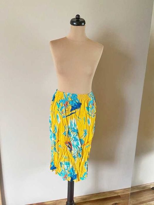 Xxl 44 42 midi na gumce spodnica neon wzory xxl +size
