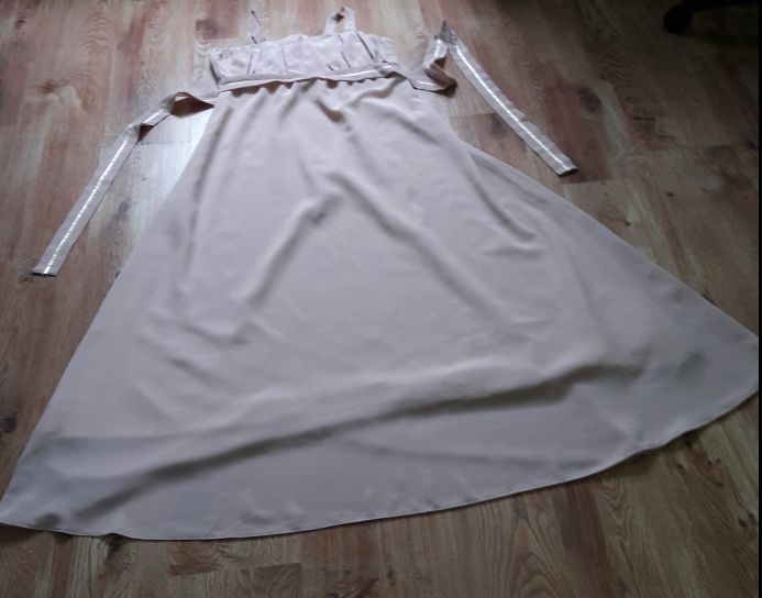 Suknia ślubna - beż/ pudrowy róż