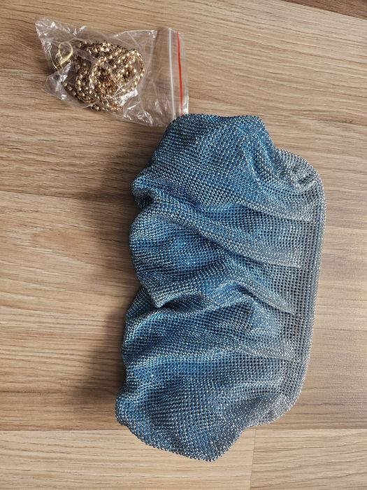 Nowa elegancka torebka wieczorowa z kryształkami w gradientowym odcien