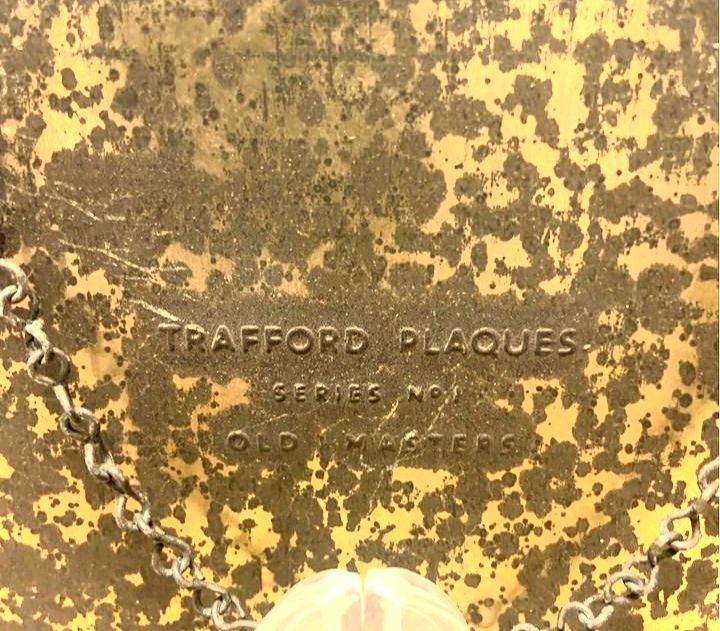 Antiguidade Prato 42 cm Quadro Latão antigo Redondo Vintage Retrato