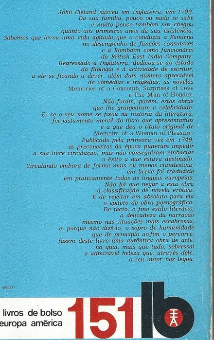 Fanny Hill, Memorias de Uma Prostituta, de John Cleland