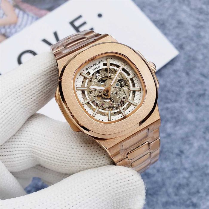 Годинник автоматичний Patek Philippe Nautilus skeleton rose gold