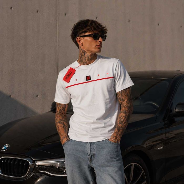 Biała koszulka Hugo Boss