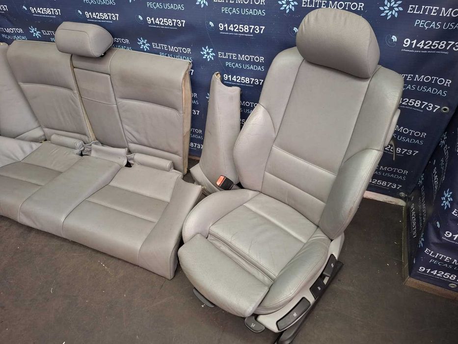 Jogo de bancos usados BMW SERIE 3 E46 COUPE PACK M pele cinza