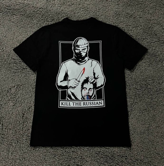 Футболка чорна Кілл Зе Раш / Футболка Kill The Russi / Футболка чорна