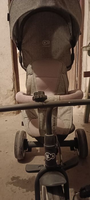 Rowerek wózek trójkołowy 2w1 Kinder Kraft szary