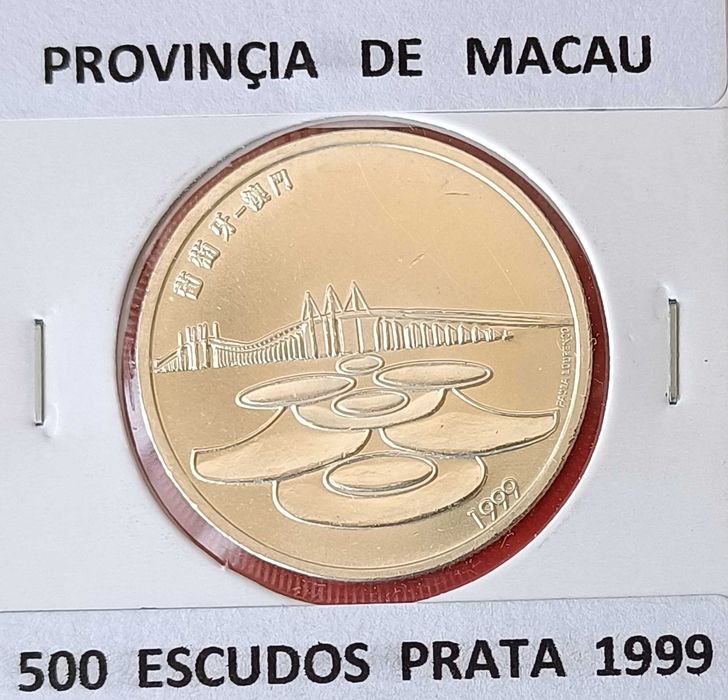 500 escudos prata Moeda Portuguesa comemorativa alusiva á ex Província de Macau