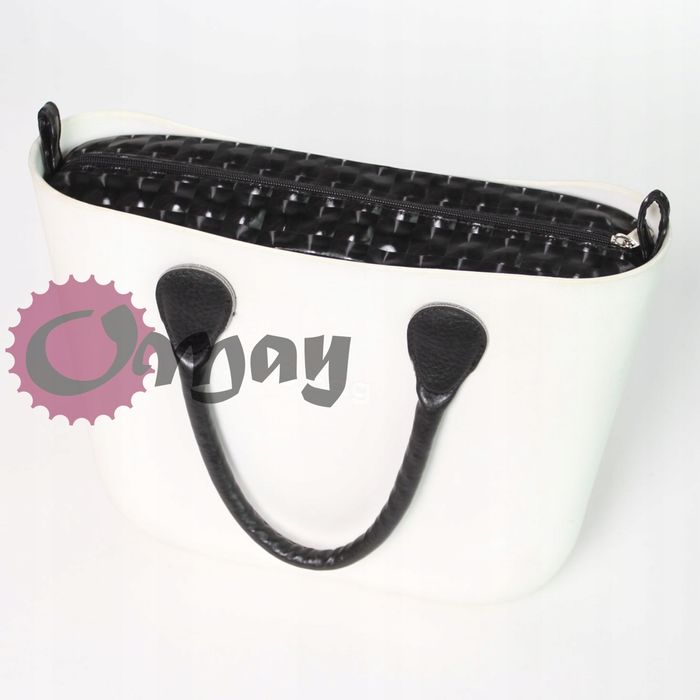 CZARNY organizer do OBAG MINI mieniący efekt 3D wkład 2 kieszenie OMAY