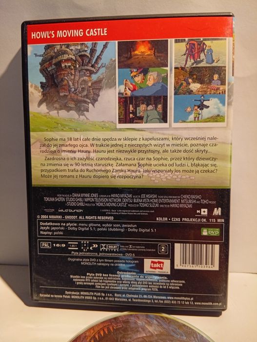 DVD - Ruchomy Zamek Hauru DVD Unikat Polski Dubbing | Monolith Studio Ghibli