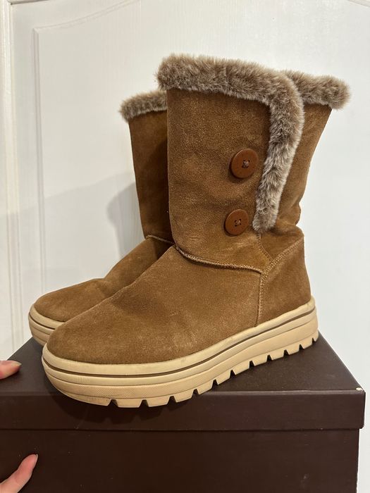 Сапожки Skechers 24, 5 см Осінь-весна на 38,5р.Натур замша