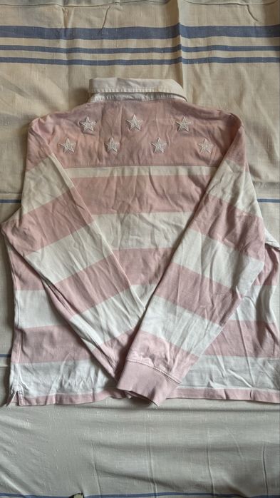 Жіноче поло GANT Woman, 2XL, рожево-біле, довгий рукав
