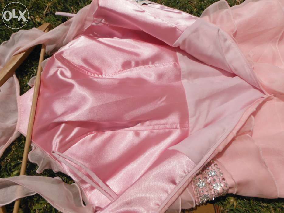 Vestido para festas / casamentos batizado valusha rosa pérola 36