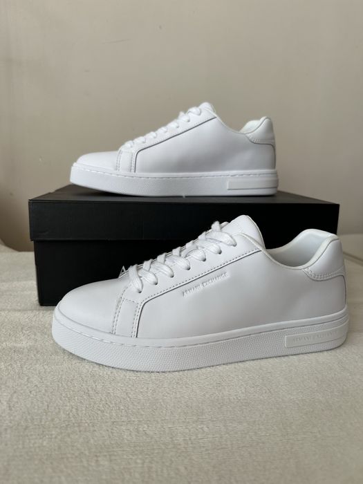 Sneakersy białe Armani Exchange buty tenisówki skórzane AX 38