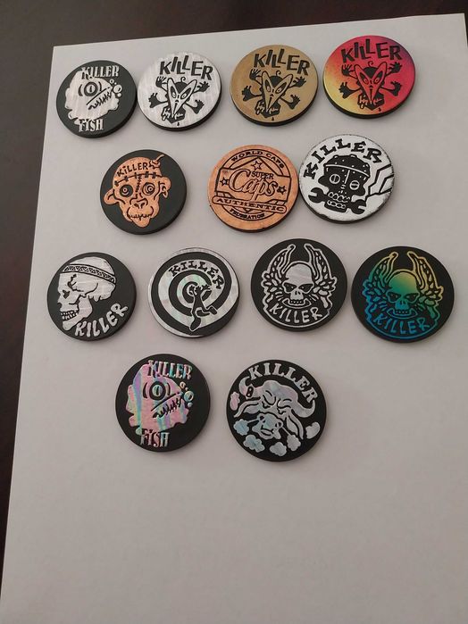 Lote 13 Tazos Killer Caps, official WCF, punk, anos 90, vintage, retro