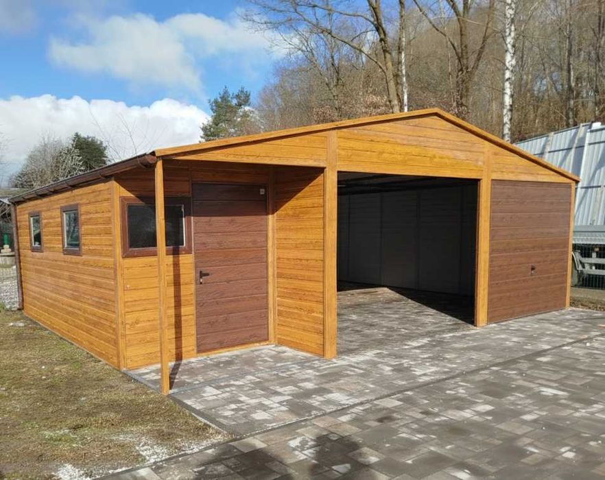 Standard Garaż 6x5 drewnopodobny bramy grafit