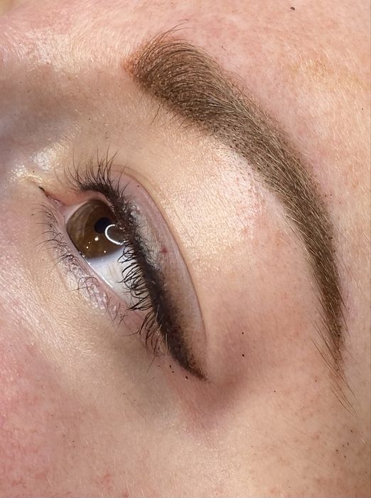 Татуаж перманент пудрові брови стрілка з розтушовкою