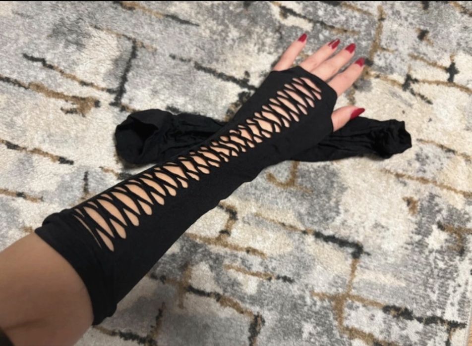 Rekawiczki mitenki łańcuszki rock metal pubk goth kawaii kpop