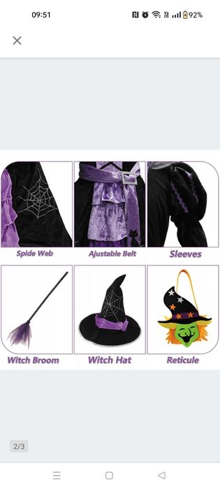Kostium Czarownicy halloween