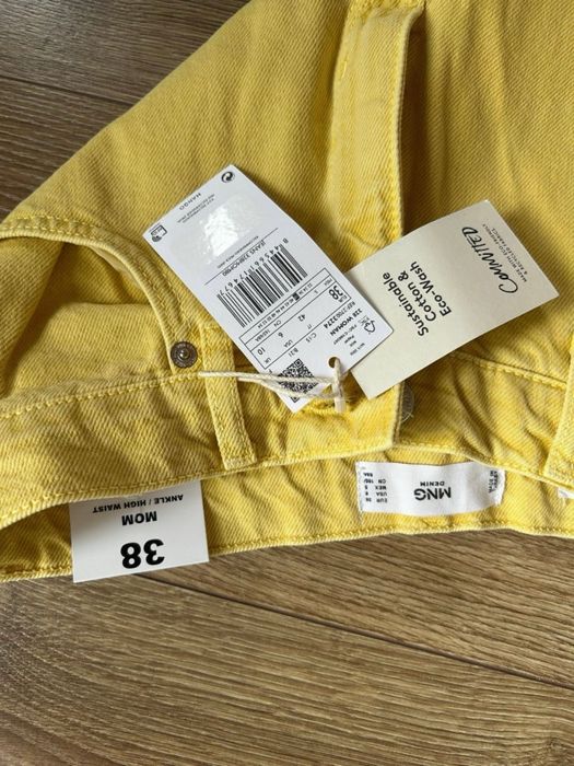 Джинси жіночі mango жовті mom-fit, 38 розмір.