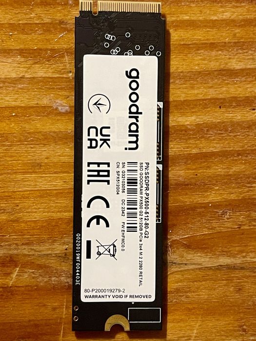 NVME SSD Goodram PX500 512Gb 3D Nand почти новый