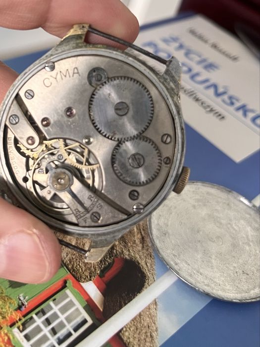 CYMA Vintage Jumbo Sector Dial • lata 40. • po przeglądzie • oryginalny • 17 Jewels