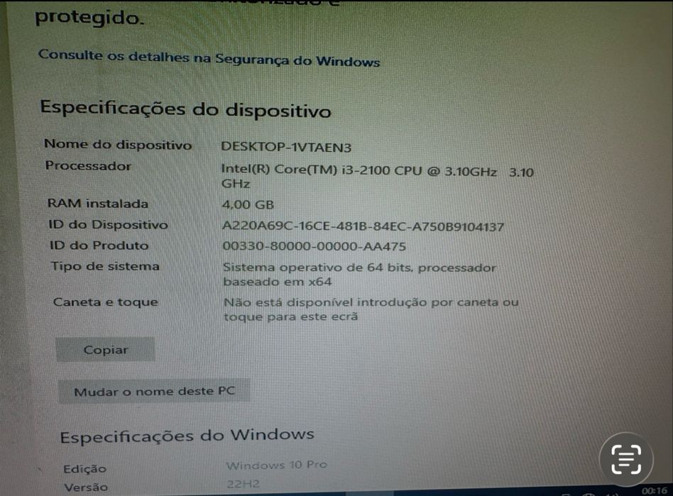 Vendo pc I3 2120 com 4Gb Ram HD 500gb