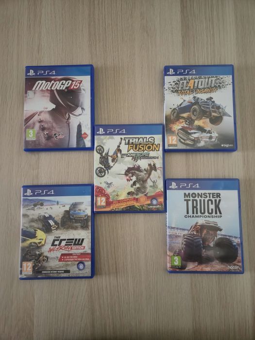 5 jogos motas/carros PS4 ótimo estado