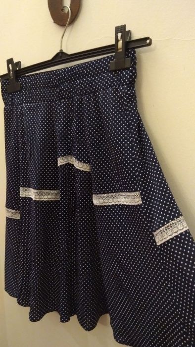 SAIA azul às pintinhas brancas FEITA Á MEDIDA