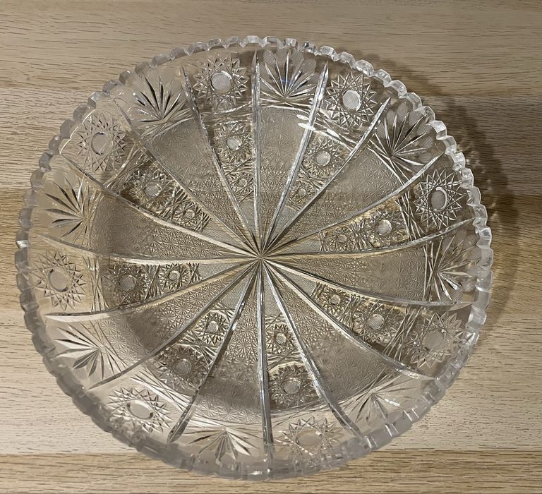 Patera kryształowa , ozdoba glamur  30 cm