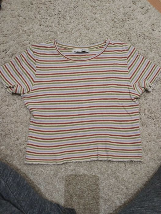 Koszulka w paski crop top rozmiar S