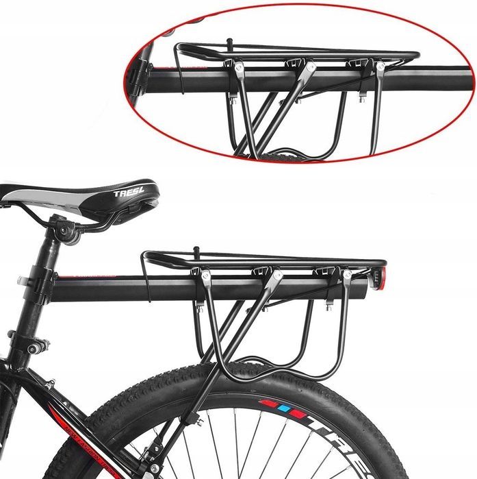 Bagażnik rowerowy sztycy wsporniki obejmy 25kg regulowany 24-29"