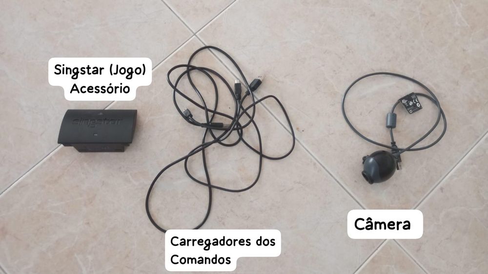 Conjunto: Ps3 Com Vários Discos e Acessórios Como Novos