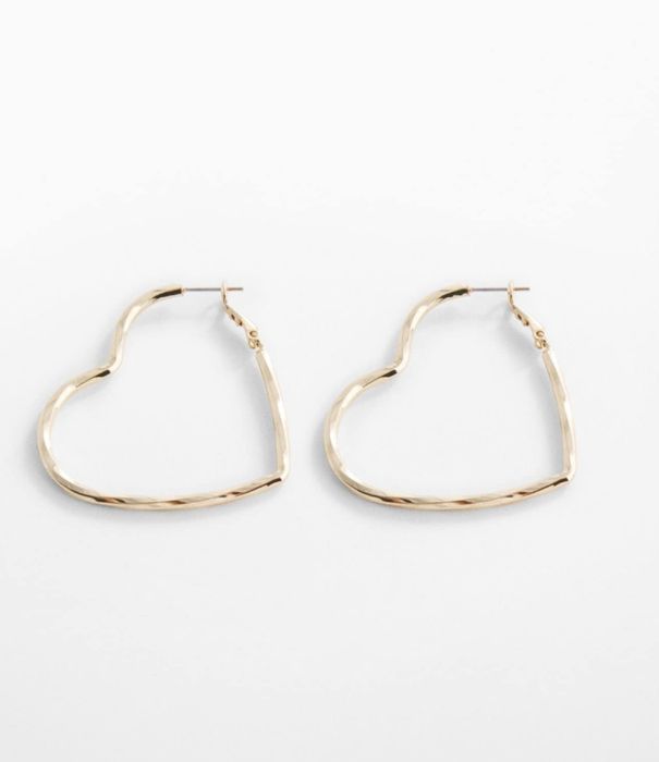 Kolczyki serca kolor złoty Mango