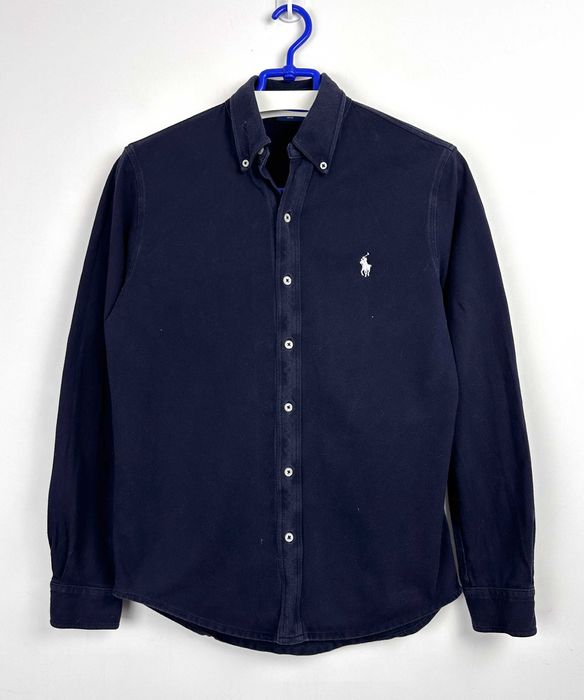 Koszula POLO RALPH LAUREN mesh granatowa męska slim r. S