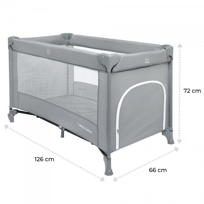 Łóżeczko turystyczne / Kojec Happy Traveller BASIC - szare
